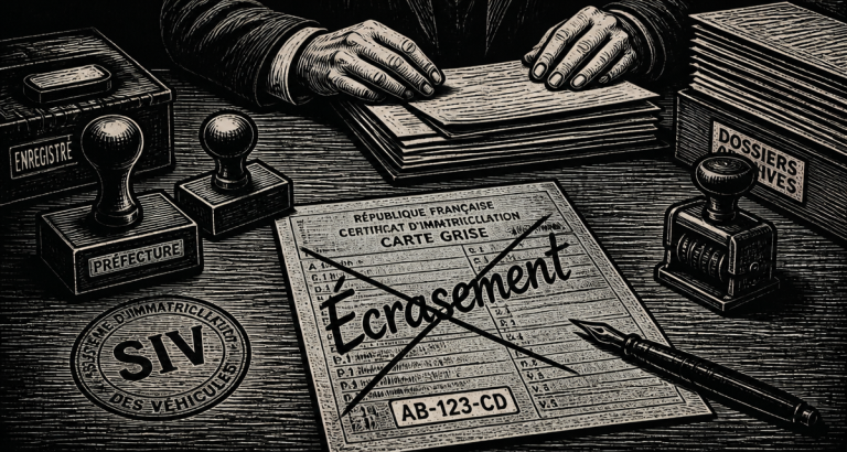 écrasement de carte grise prix vue bureau administratif