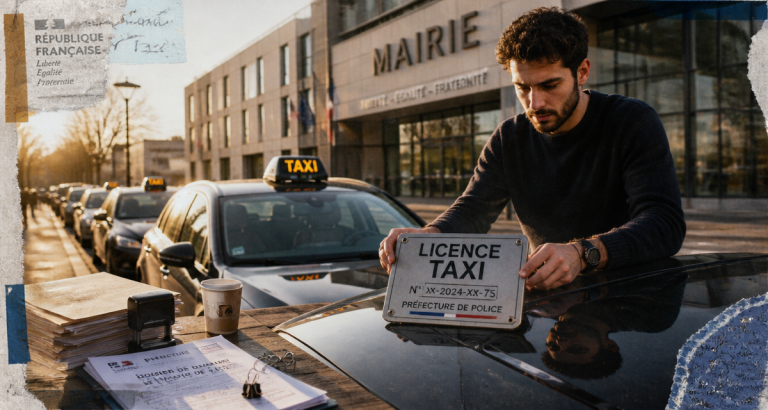 Licence de taxi : prix, délais et les 2 méthodes pour obtenir son ADS licence de taxi devant mairie française