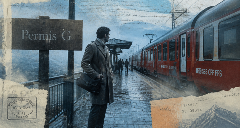 Permis G frontalier : conditions, démarches et obligations pour travailler en Suisse permis g frontalier homme gare suisse