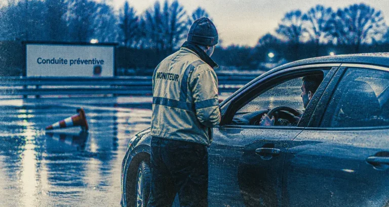 Stage de conduite préventive : 3 situations d’urgence à maîtriser pour votre sécurité Stage de conduite préventive sur chaussée glissante : sécurité.