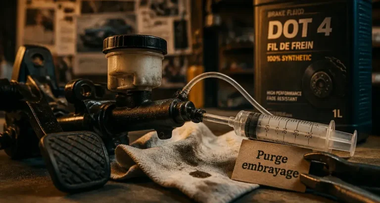 Mauvaise purge d’embrayage : 3 signes critiques et méthodes pour résoudre le problème Symptôme mauvaise purge embrayage : purge du maître-cylindre et pédale