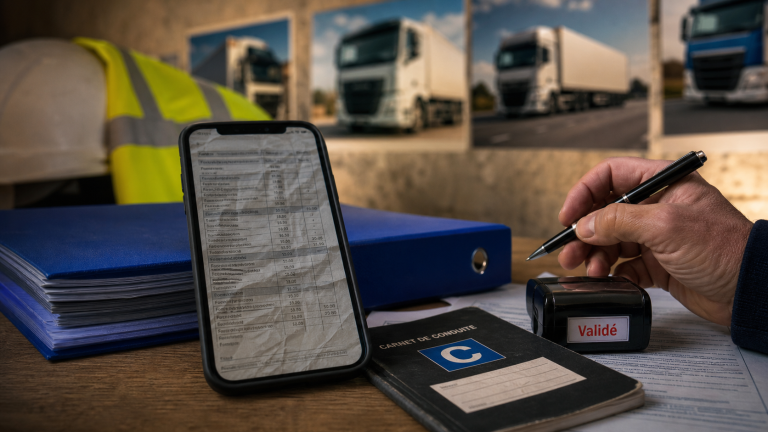 Tarif permis c : smartphone affichant les coûts du permis poids lourd