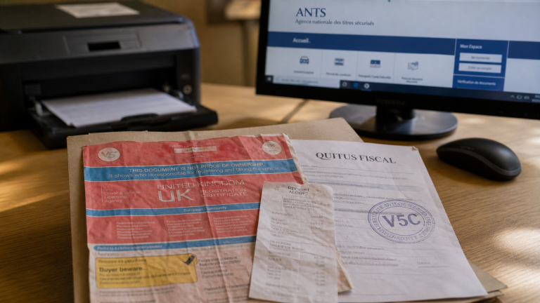 Carte grise anglaise : V5C britannique et quitus fiscal pour immatriculation en France