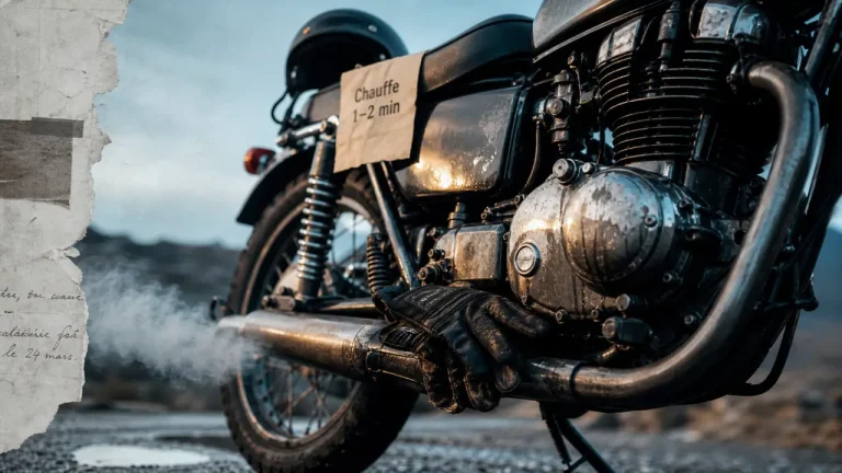 Temps de chauffe moto : 1 à 2 minutes à l’arrêt, puis roulez doucement Temps de chauffe moto : 1 à 2 minutes à l’arrêt