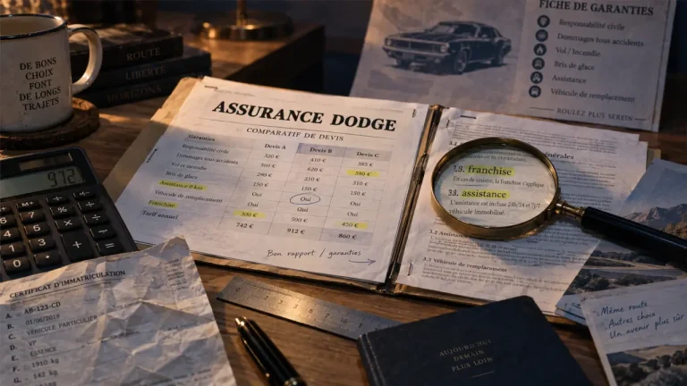 Assurance dodge : comparer prix, garanties, franchise