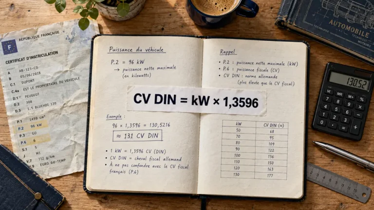 1 kW correspond à 1,3596 CV DIN, pas à 1 cheval fiscal Puissance kw cv DIN : 1 kW = 1,3596 CV DIN