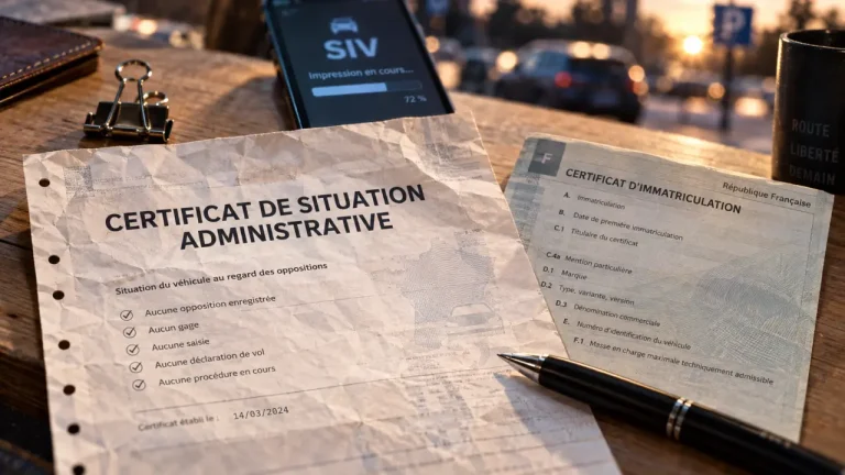 Véhicule gagé ou non : vérifiez le certificat de moins de 15 jours avant de payer Vehicule gagé ou non : certificat de situation administrative SIV